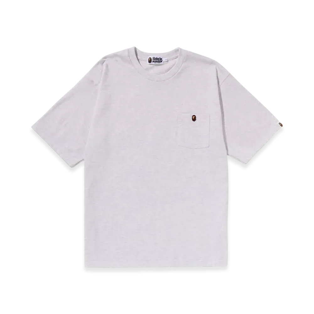 A BATHING APE Ape Head One Point Relaxed Fit Pocket Tee "Gray"