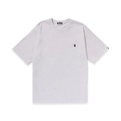 A BATHING APE Ape Head One Point Relaxed Fit Pocket Tee "Gray"