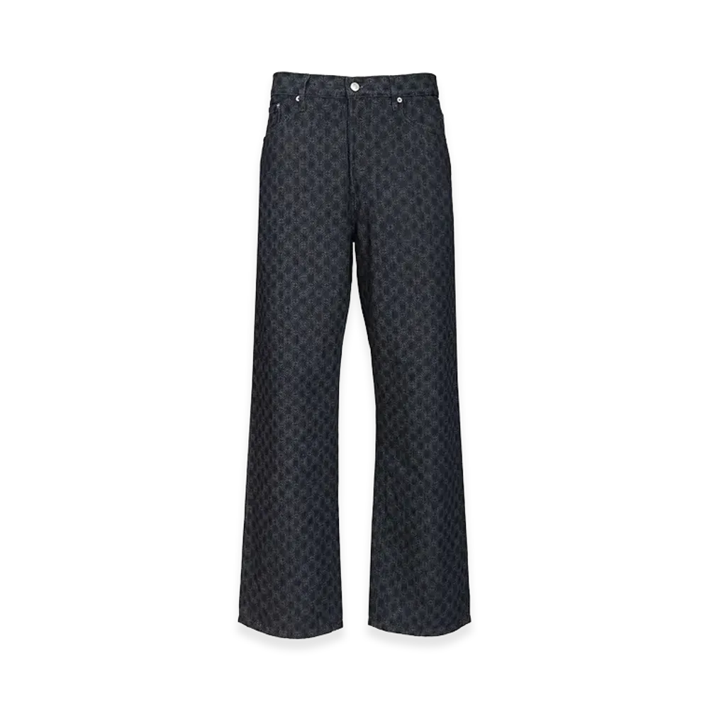 DRIES VAN NOTEN Floral Wide-Leg Jeans "Blue"