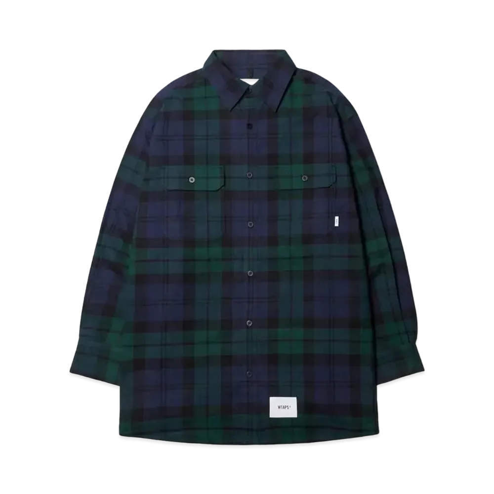 WTAPS Deck / LS / Cotton. Flannel. Textile. Crst "Green"