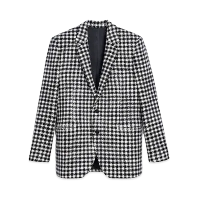 CELINE Rectangle Jacket / Checked Wool "Black/White"