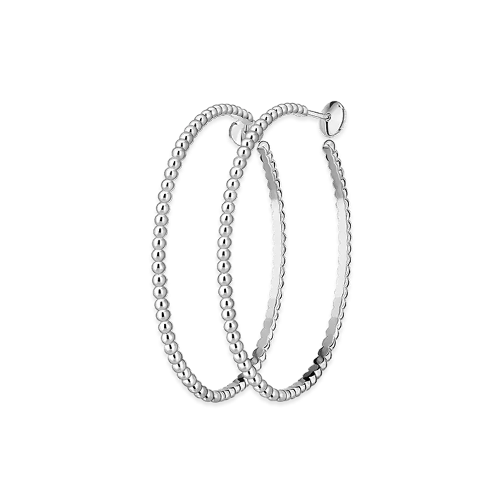 Van Cleef & Arpels Perlee gold pearls hoop earrings large model "18K White gold"