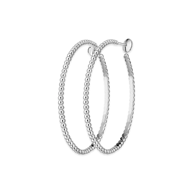 Van Cleef & Arpels Perlee gold pearls hoop earrings large model "18K White gold"