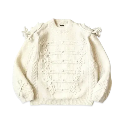 KAPITAL Wool Hand Knit Napoleon Sweater "Kinari"