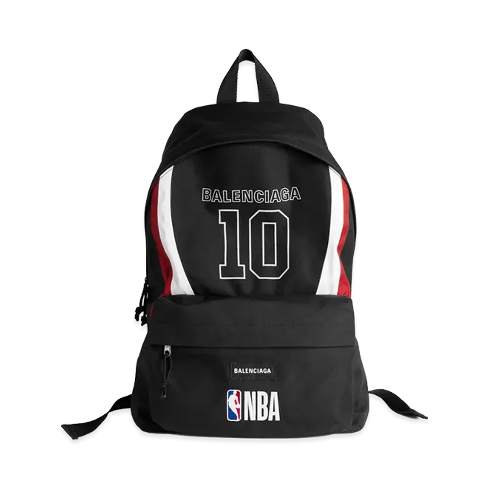BALENCIAGA x NBA Collaboration Explorer Backpack "Black/White/Vermilion Red"