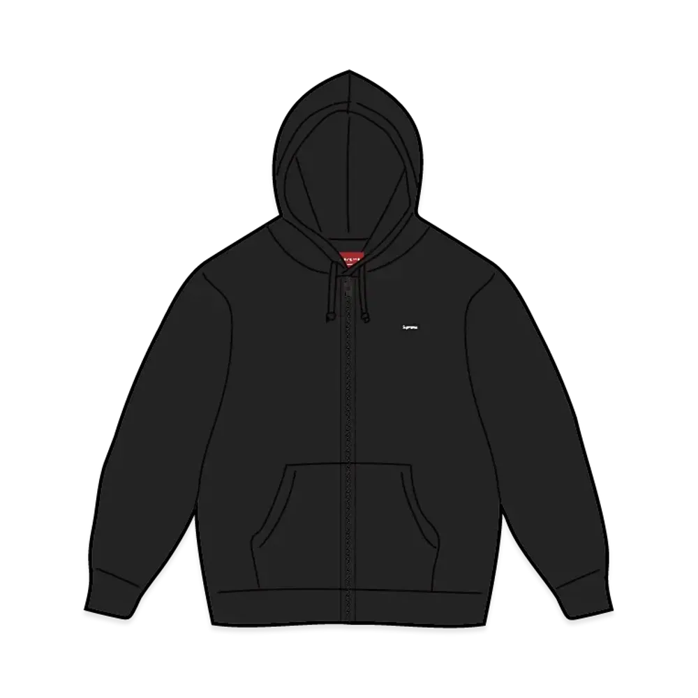 Supreme Small Box Zip Up Hooded Sweatshirt "Black"