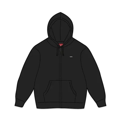 Supreme Small Box Zip Up Hooded Sweatshirt "Black"