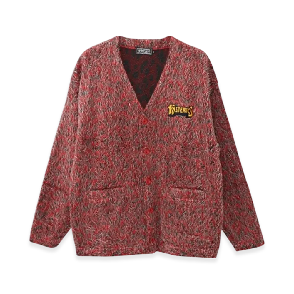 HYSTERIC GLAMOUR Hysteric Logo Embroidered Cardigan "Red"