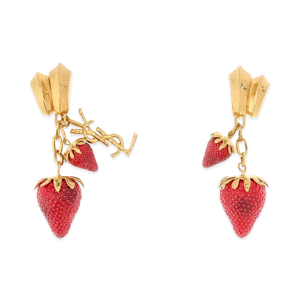 Saint Laurent Women's Metal And Resin Cassandre Earrings "Multicolor"