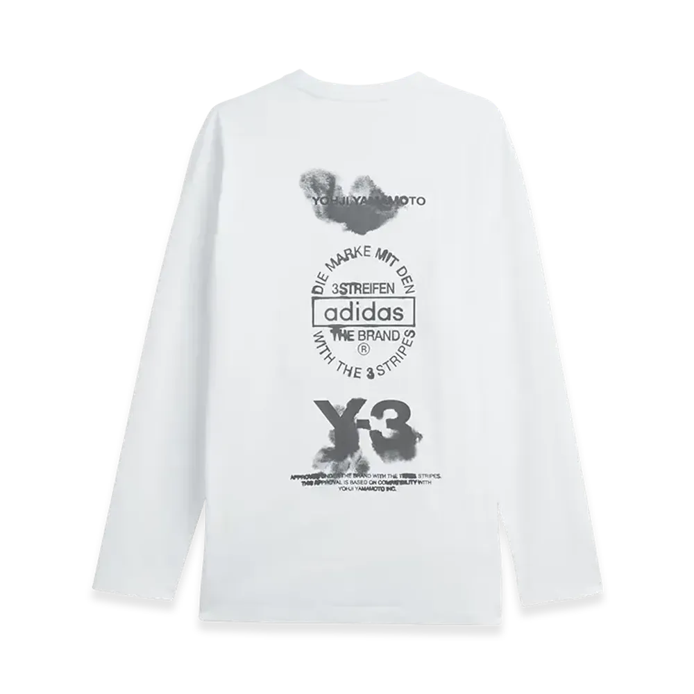 Y-3 Graphic Long Sleeve Tee "Core White"