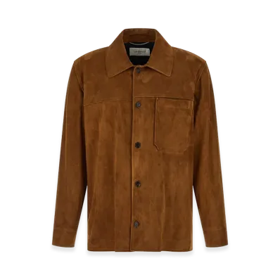 Saint Laurent Suede Overshirt "Camel"