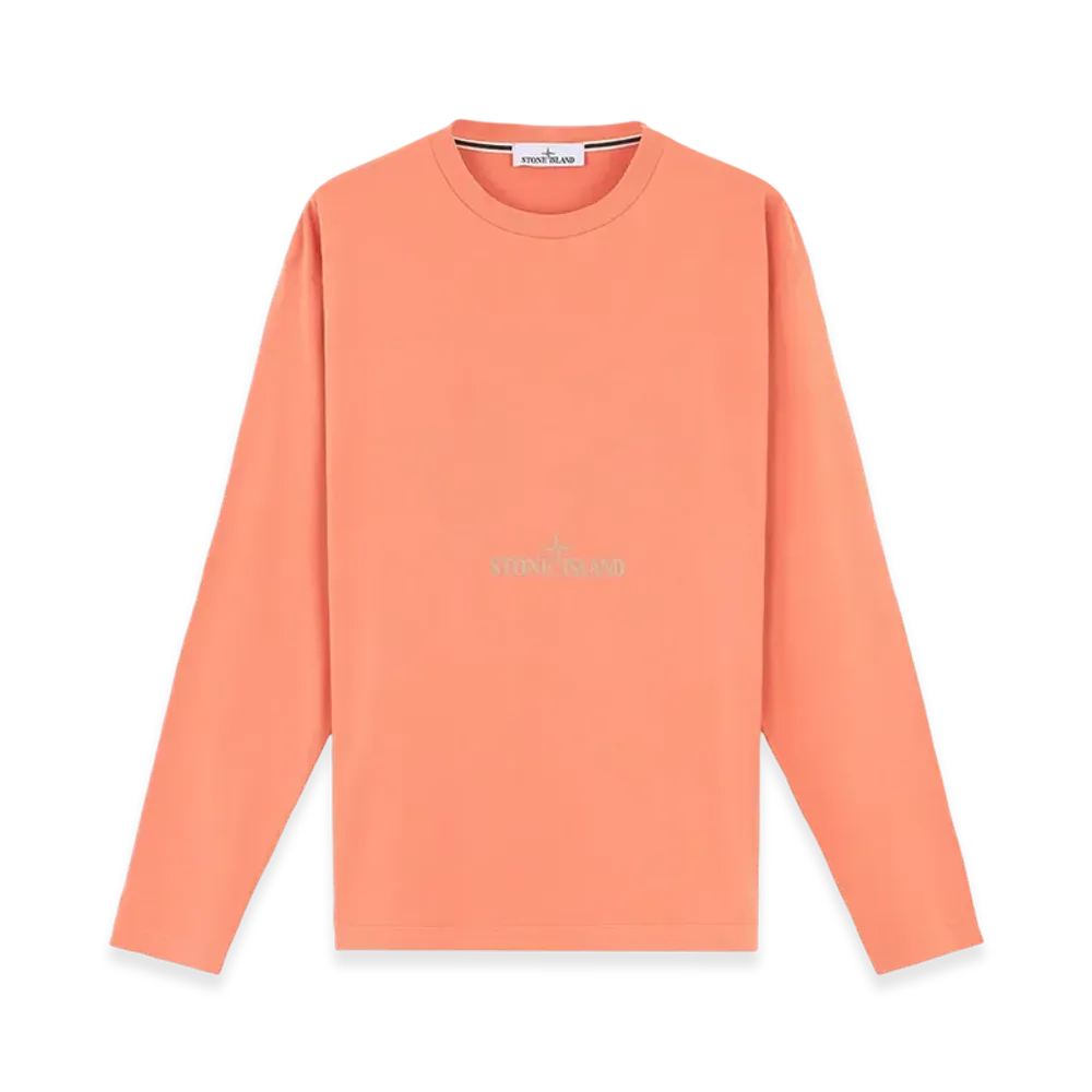 Stone Island 2RDE8 24/2 Cotton Jersey Long-Sleeve T-Shirt with Camouflage Print - 24FW "Orange"