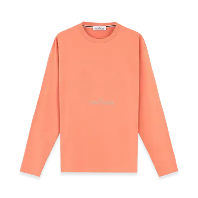 Stone Island 2RDE8 24/2 Cotton Jersey Long-Sleeve T-Shirt with Camouflage Print - 24FW "Orange"