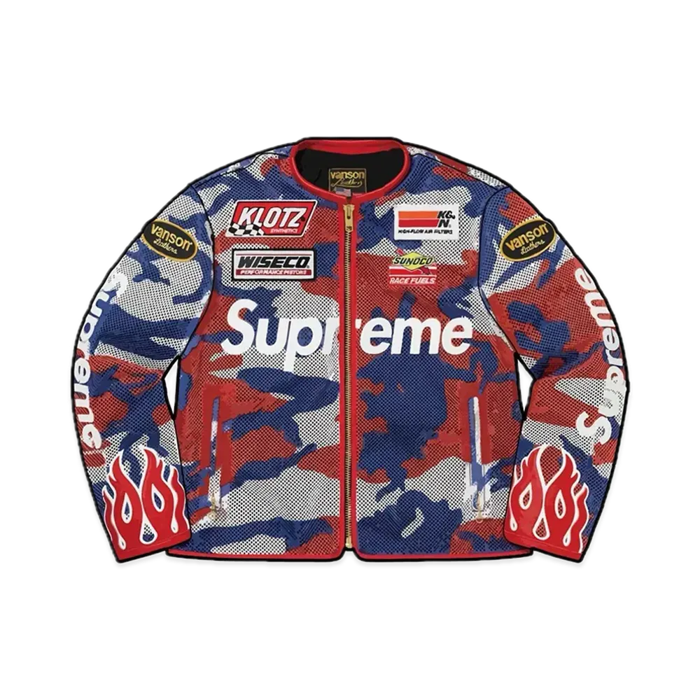 Supreme x Vanson Leathers Cordura Mesh Jacket "Red Camo"