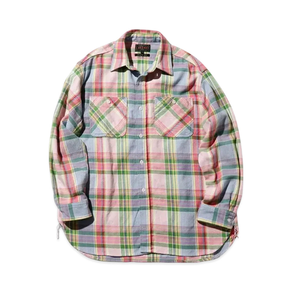 BEAMS Work Indian Heavy Flannel "White"