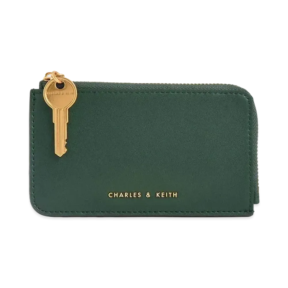 CHARLES & KEITH Zip Around Mini Wallet "DarkGreen"