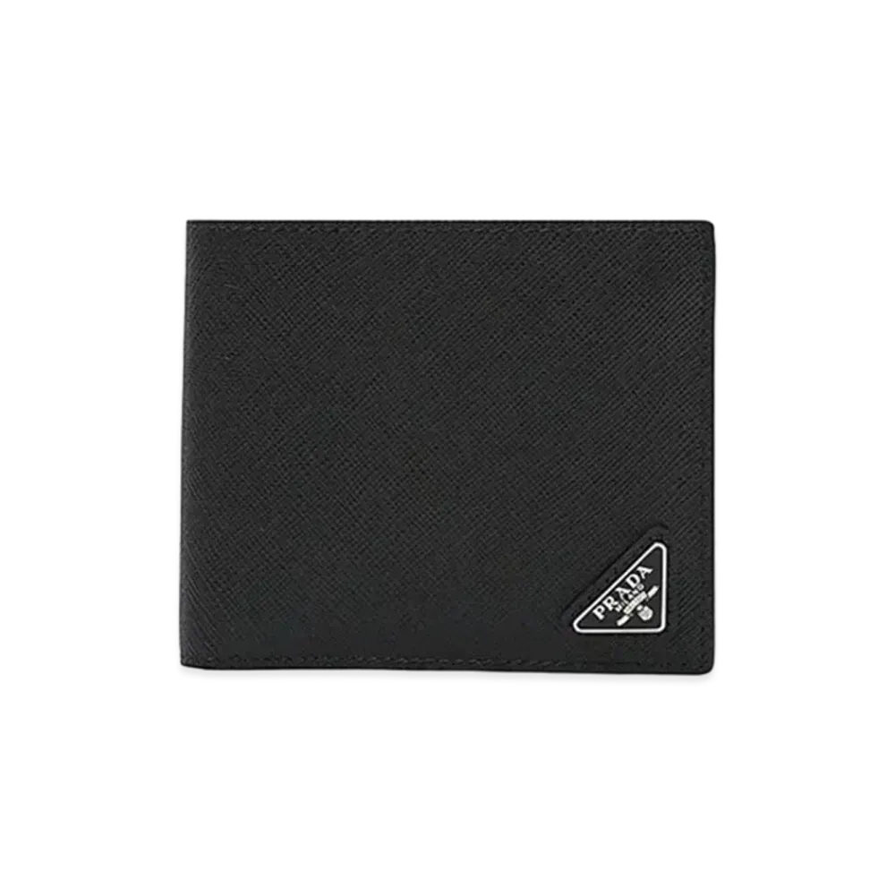 PRADA Saffiano Leather Wallet "Black/Red"