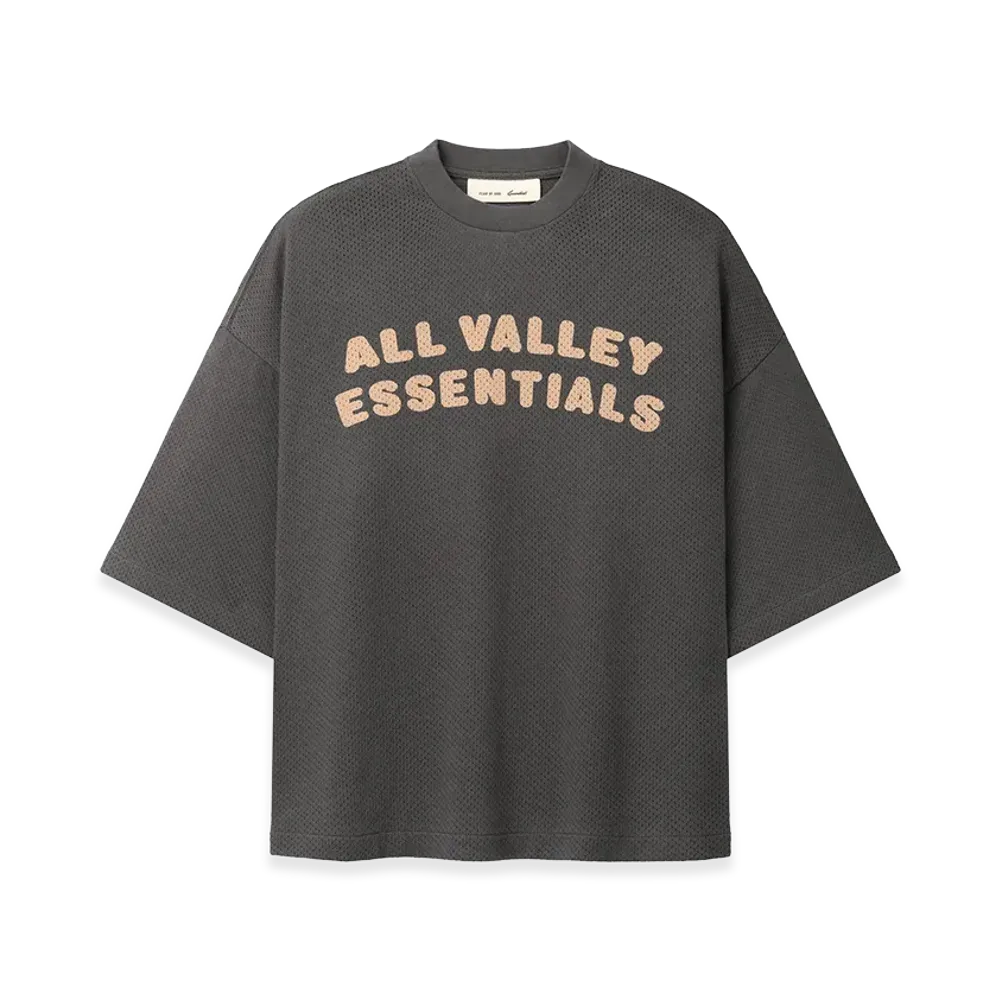 FEAR OF GOD ESSENTIALS Women's Sport Mesh Merch Tee "Iron Grey"