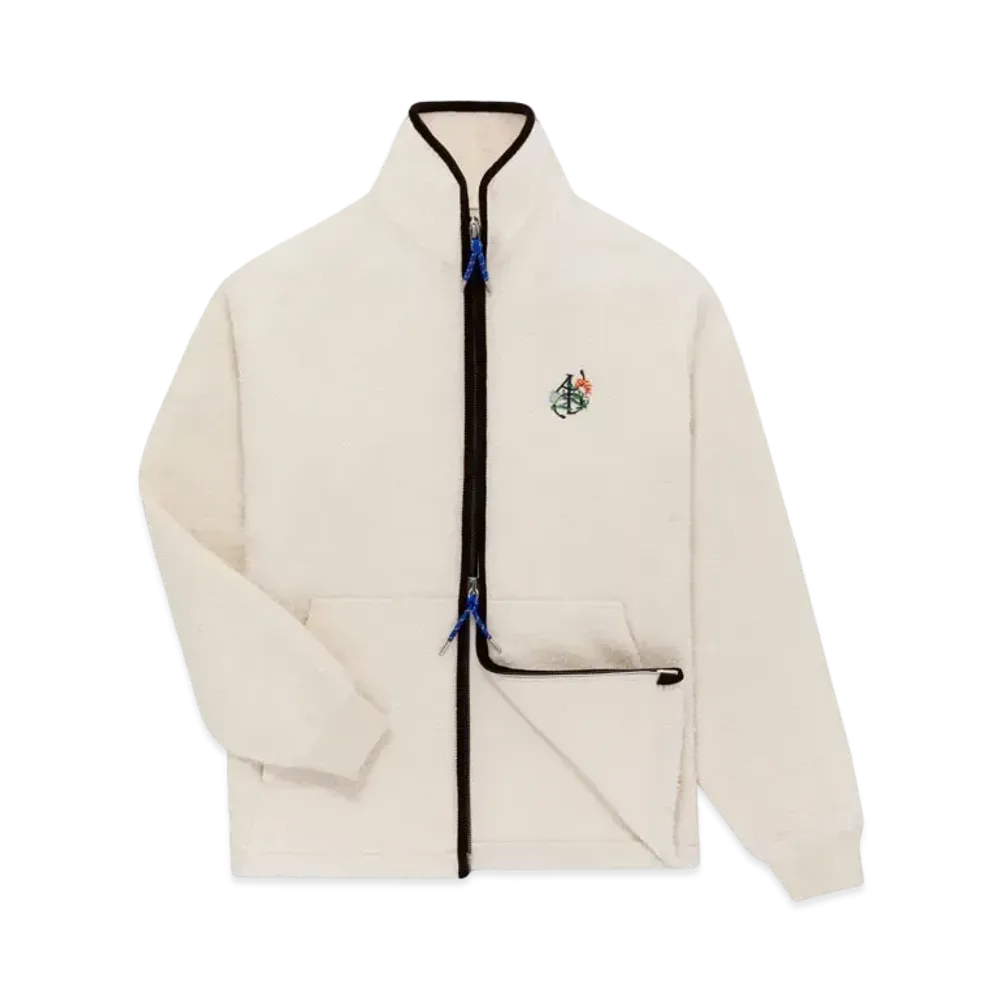 Aime Leon Dore x Drake's Casentino Wool Full Zip Fleece Jacket "White"
