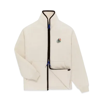 Aime Leon Dore x Drake's Casentino Wool Full Zip Fleece Jacket "White"