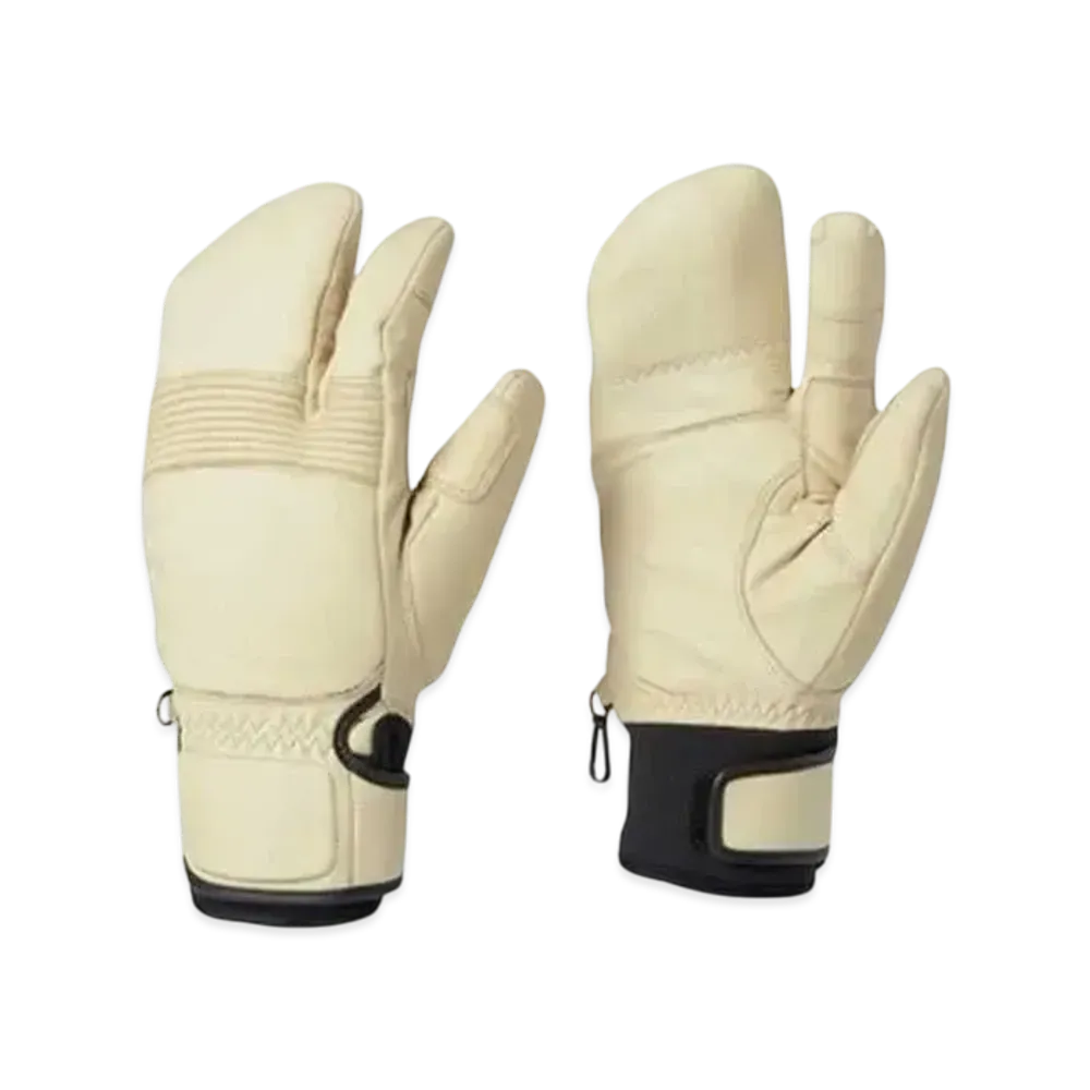 Goldwin Leather Three Finger Form Fitting Gloves (Ski / Men's) "Beige"