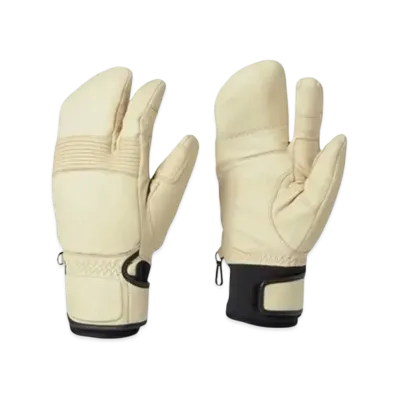 Goldwin Leather Three Finger Form Fitting Gloves (Ski / Men's) "Beige"