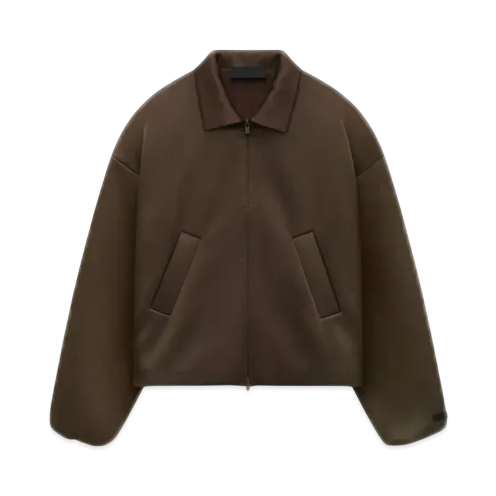 FEAR OF GOD Essentials Women's Satin Nylon Bomber Jacket "Brown"