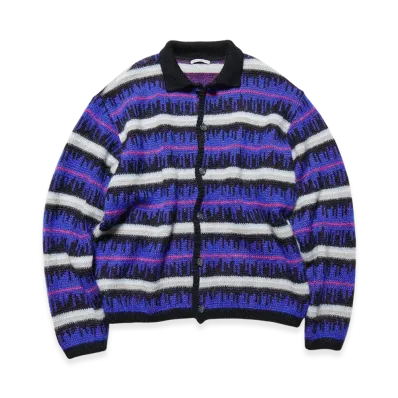 uniform experiment Mohair Border Knit Blouson "Black"