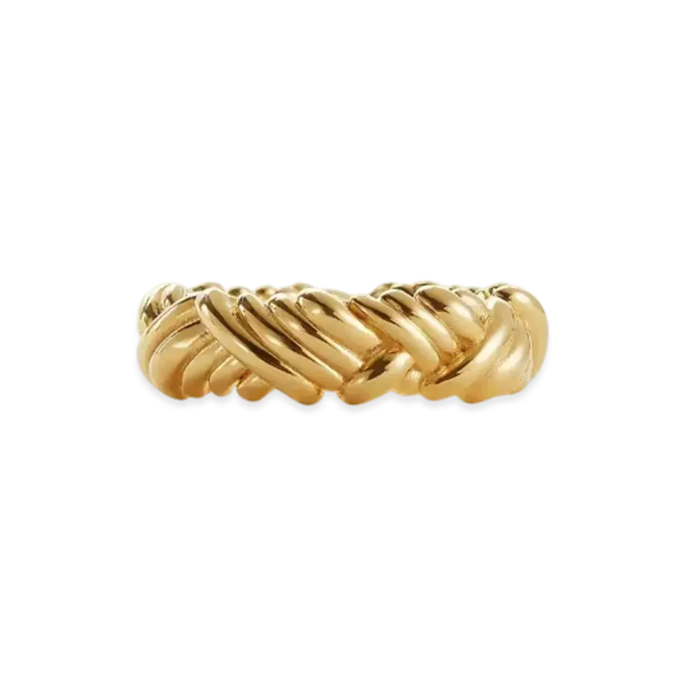 Bottega Veneta Intreccio Ring "Yellow Gold"