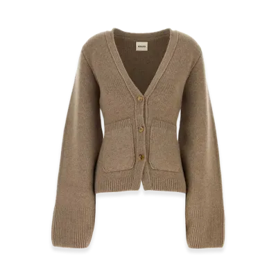KHAITE Women's Cashmere Scarlet Cardigan "Beige"