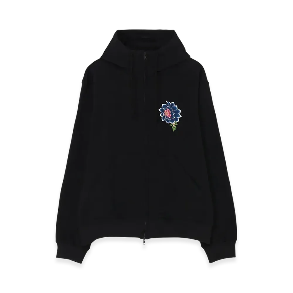 WILDSIDE YOHJI YAMAMOTO Embroidery Zip Hoodie (Camellia) "Black"