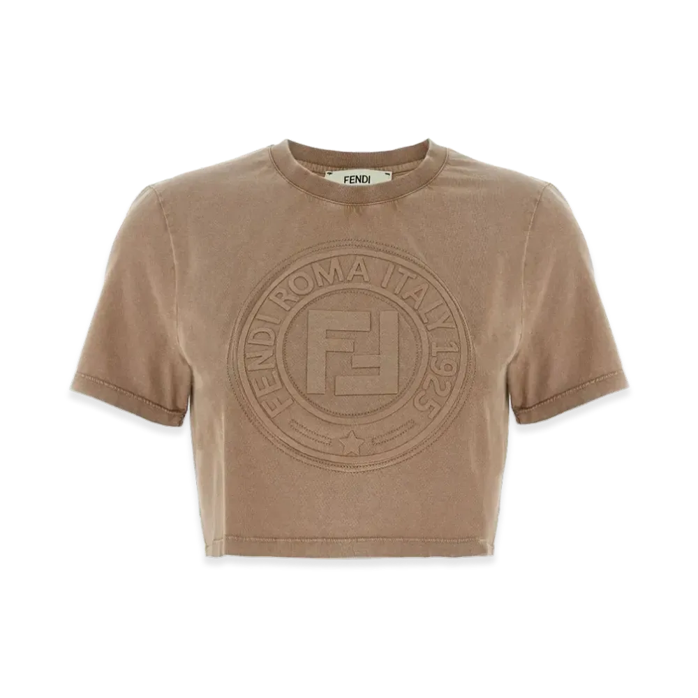 FENDI Women's 3d Roma T-Shirt "Brown"