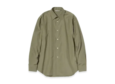 AURALEE Women's Finx Light Weather Chambray Shirt "Olive Brown Chambray"