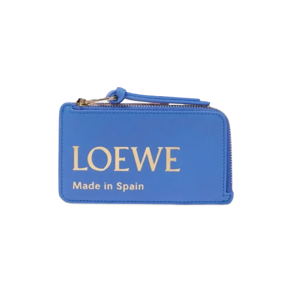 LOEWE Embossed Loebe Coin Card Holder Shinina Pakaf "Seaside Blue"