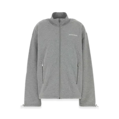 MIU MIU Women's Melange Cotton Oversize Sweatshirt "Gray"