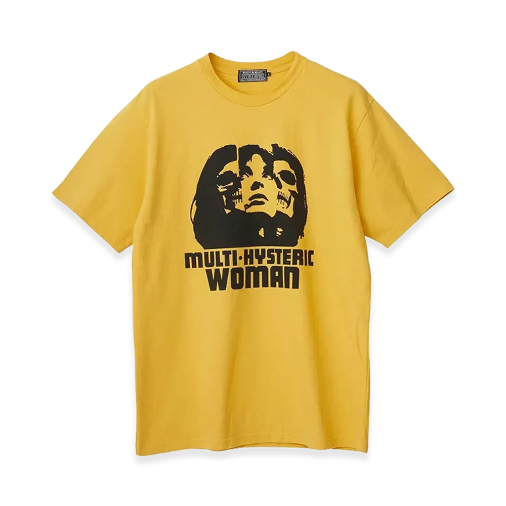 HYSTERIC GLAMOUR MULTI HYSTERIC SKULL T-Shirt "Yellow"