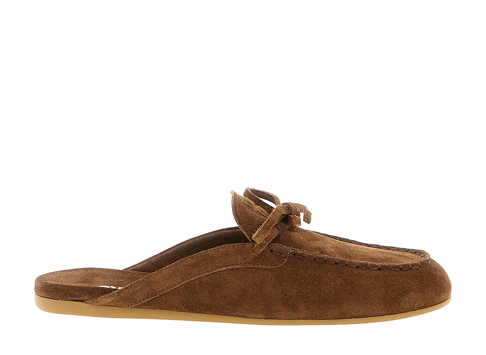 MIU MIU Women's Suede Sabots "Brown"