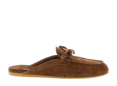 MIU MIU Women's Suede Sabots "Brown"