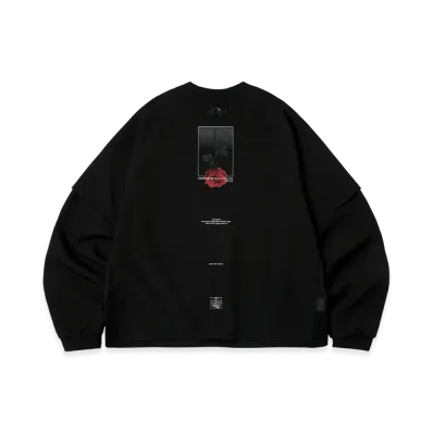 WILDSIDE YOHJI YAMAMOTO x GOOPiMADE ROSE Logo Crewneck "Black"
