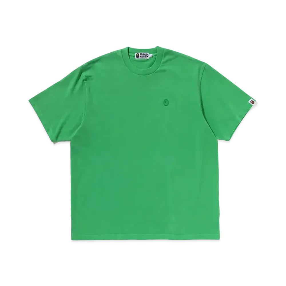 A BATHING APE Ape Head One Point Garment Dyed Relaxed Fit Tee "Green"