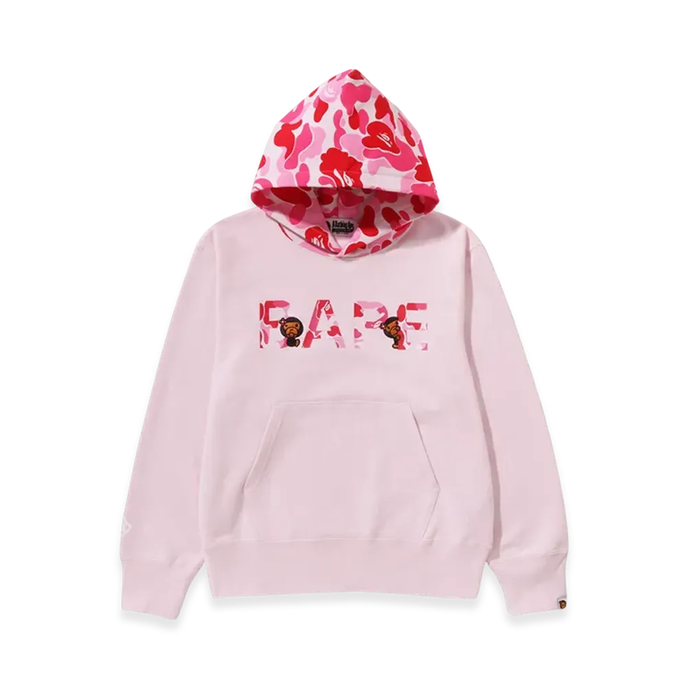 A BATHING APE ABC Camo Logo With Baby Lisa Pullover Hoodie "Pink"
