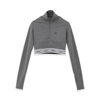 CLANE x Mizuno Half Zip Long Sleeve Tops "Gray"