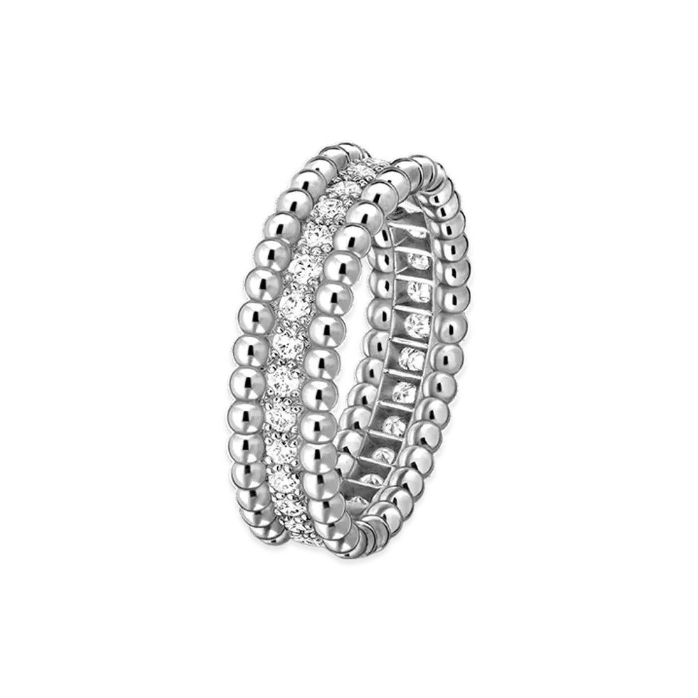 Van Cleef & Arpels Perlee diamonds ring 1 row model "18K White gold/Diamond"