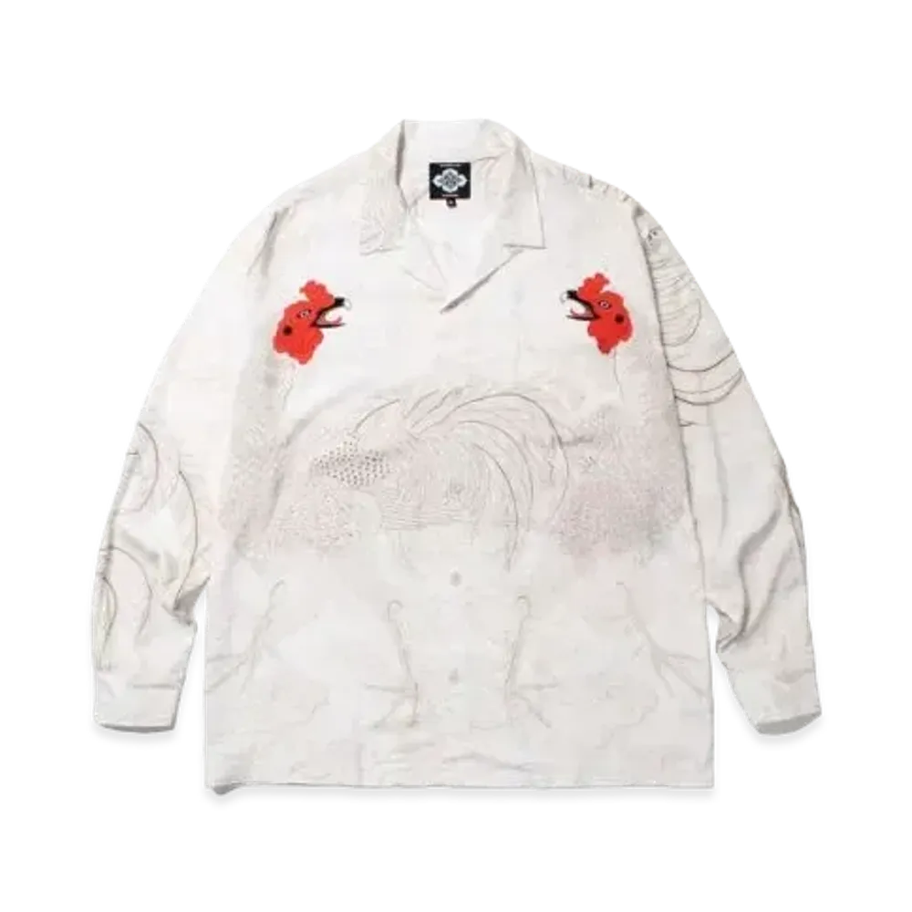APHRODITEGANG Gakkin x Budspool Uzushamo L/S Hawaiian Shirt "Off White"