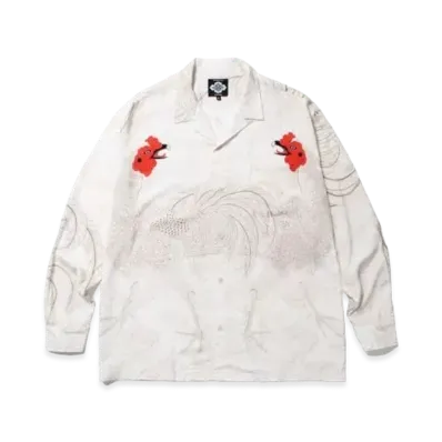 APHRODITEGANG Gakkin x Budspool Uzushamo L/S Hawaiian Shirt "Off White"