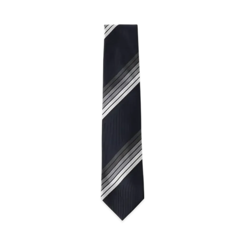 BEAMS Silk Striped Tie "Navy"