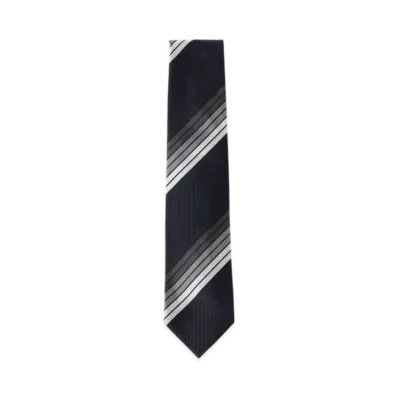BEAMS Silk Striped Tie "Navy"