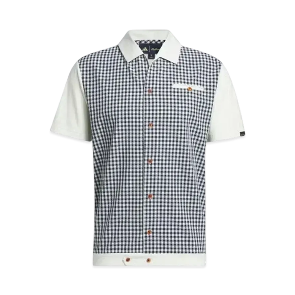 adidas Malbon Gingham Check Full Open Shirt "Crystal Jade"