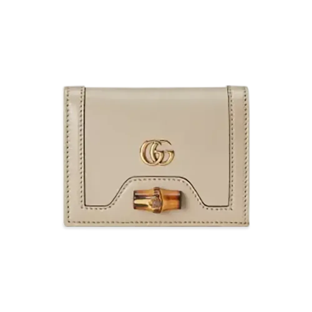 GUCCI Gucci Diana Card Case Wallet "Beige Leather"
