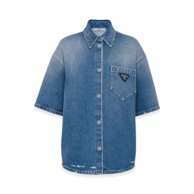 PRADA Women's Denim Shirt "Mid Blue"